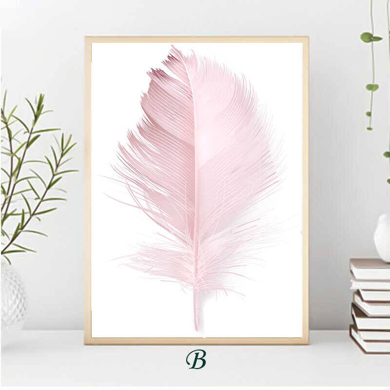 Feather Pink Kətan Tablo - 1