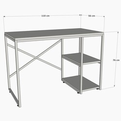 Ferforje Çalışma Masası 110x56x76cm - 3