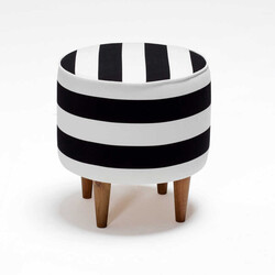 Fındık Pufik Çizgili Siyah Beyaz - Evdebiz