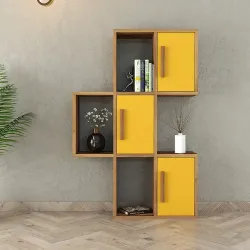 Flora Divar Rəfi, Kitab Rəfi - Cəviz/Sarı - 3
