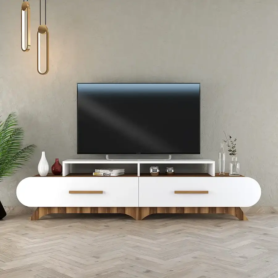 Flora Tv Stend - Cəviz/Ağ - 1