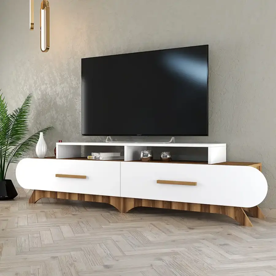 Flora Tv Stend - Cəviz/Ağ - 3