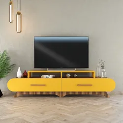 Flora Tv Stend - Cəviz/Sarı 