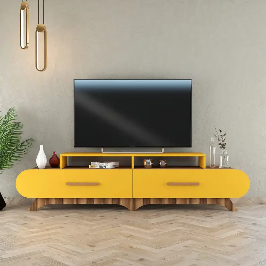 Flora Tv Stend - Cəviz/Sarı - 1