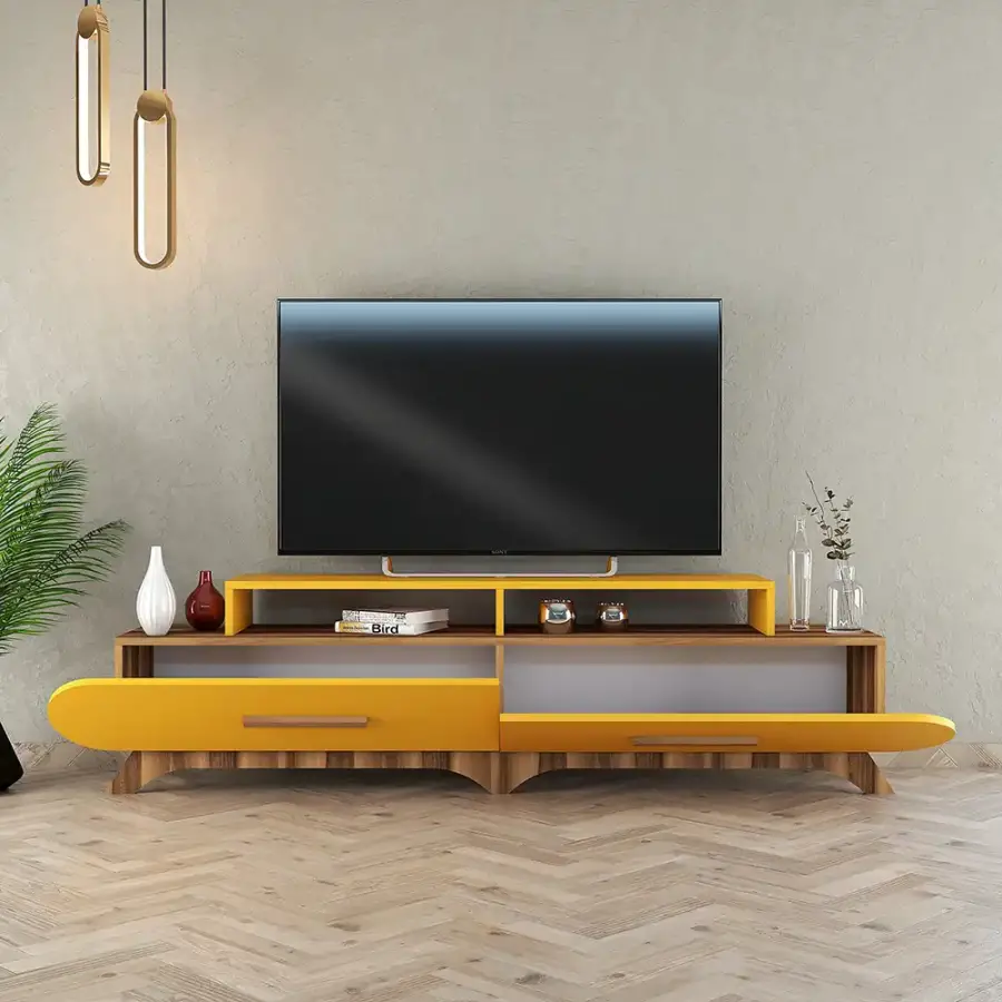 Flora Tv Stend - Cəviz/Sarı - 2