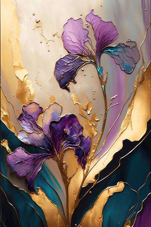 Floral Texture Art Kətan Tablo - 2