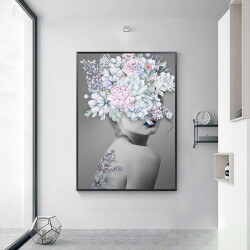 Flower Girl Oil Painting Kətan Tablo TB1444 - 2