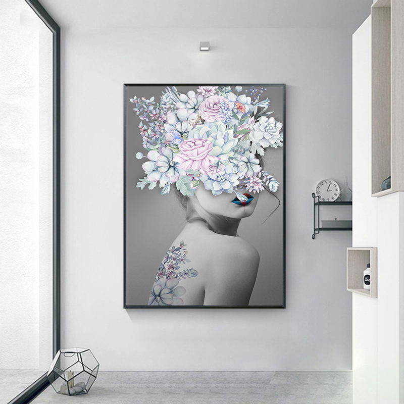Flower Girl Oil Painting Kətan Tablo TB1444 - 2
