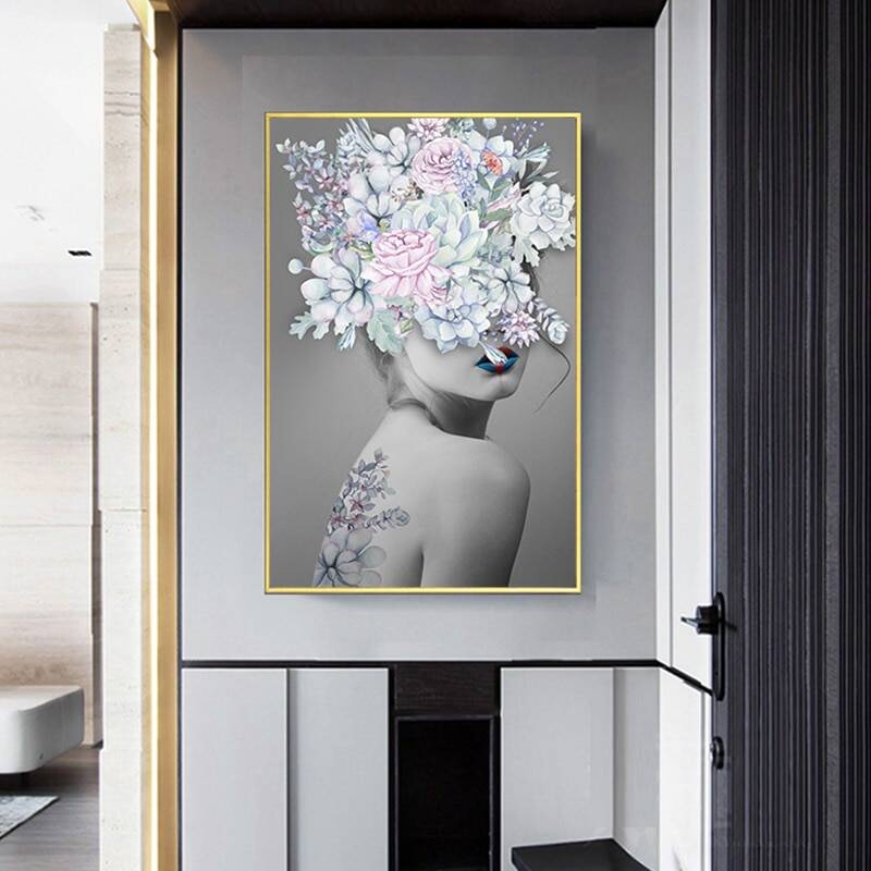 Flower Girl Oil Painting Kətan Tablo TB1444 - 3