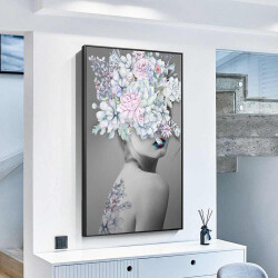 Flower Girl Oil Painting Kətan Tablo TB1444 - 4