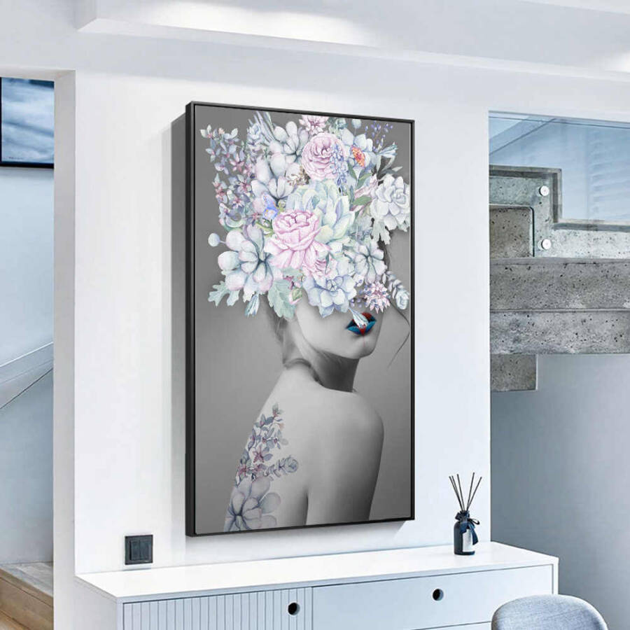 Flower Girl Oil Painting Kətan Tablo TB1444 - 4