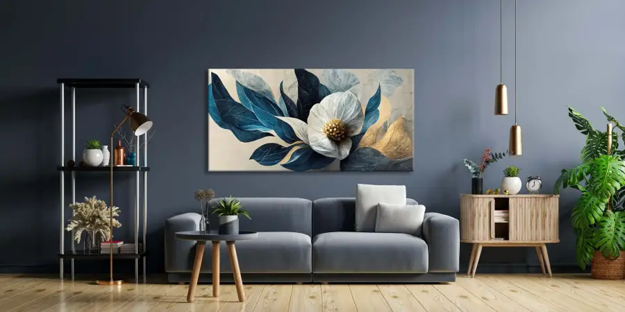 Flower Many Leaves Kətan Tablo TB1774 - 2