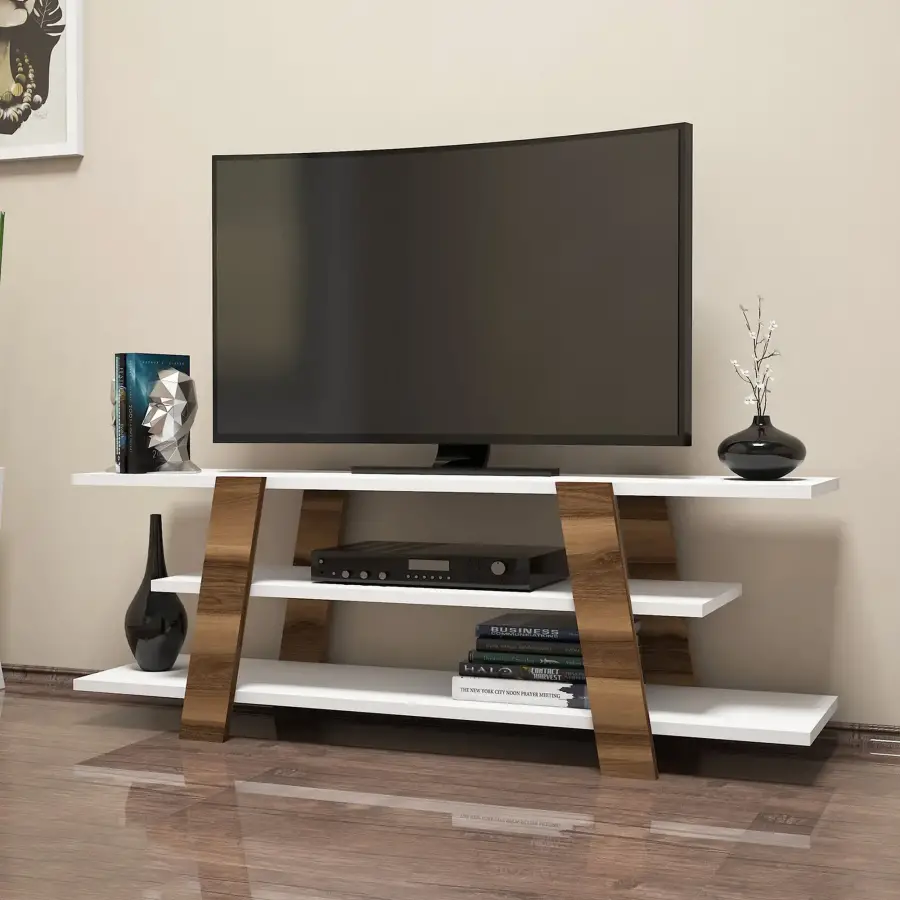 Flower Tv Stend - Cəviz/Ağ - 2