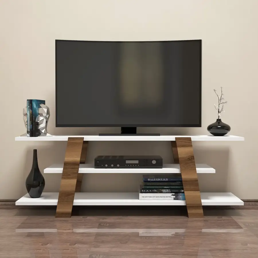 Flower Tv Stend - Cəviz/Ağ - 1