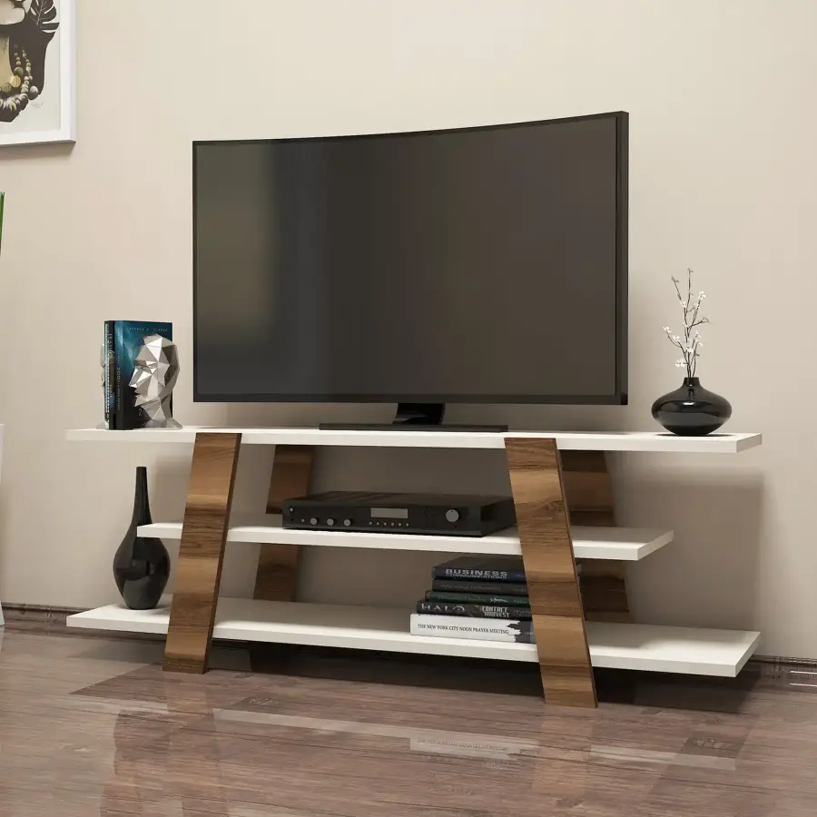 Flower Tv Stend - Cəviz/Krem - 2