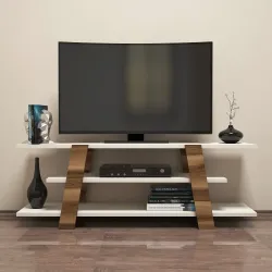 Flower Tv Stend - Cəviz/Krem 