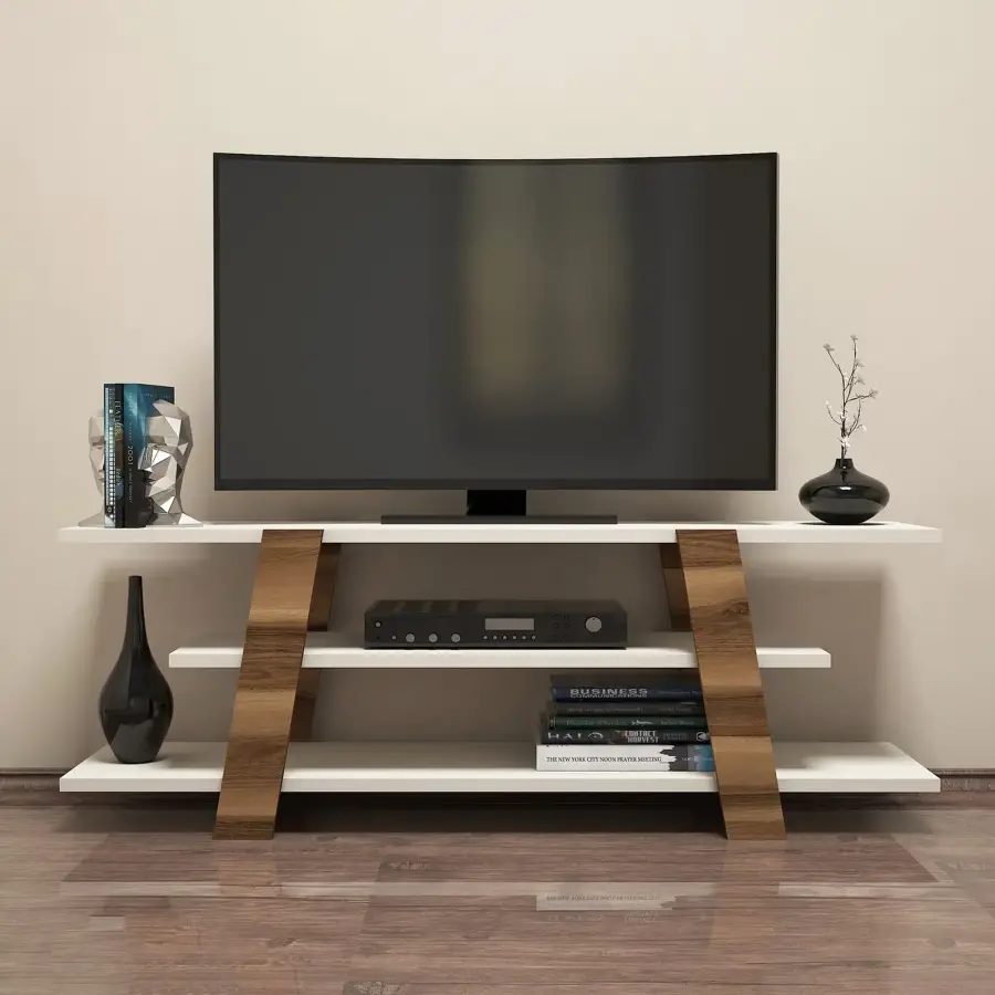Flower Tv Stend - Cəviz/Krem - 1