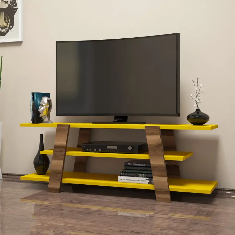 Flower Tv Stend - Cəviz/Sarı - 1