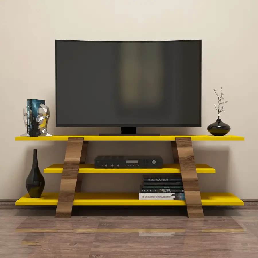 Flower Tv Stend - Cəviz/Sarı - 2