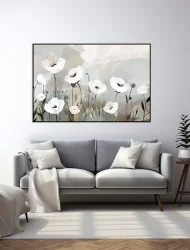 Flowers Leaves Kətan Tablo TB2074 - 3