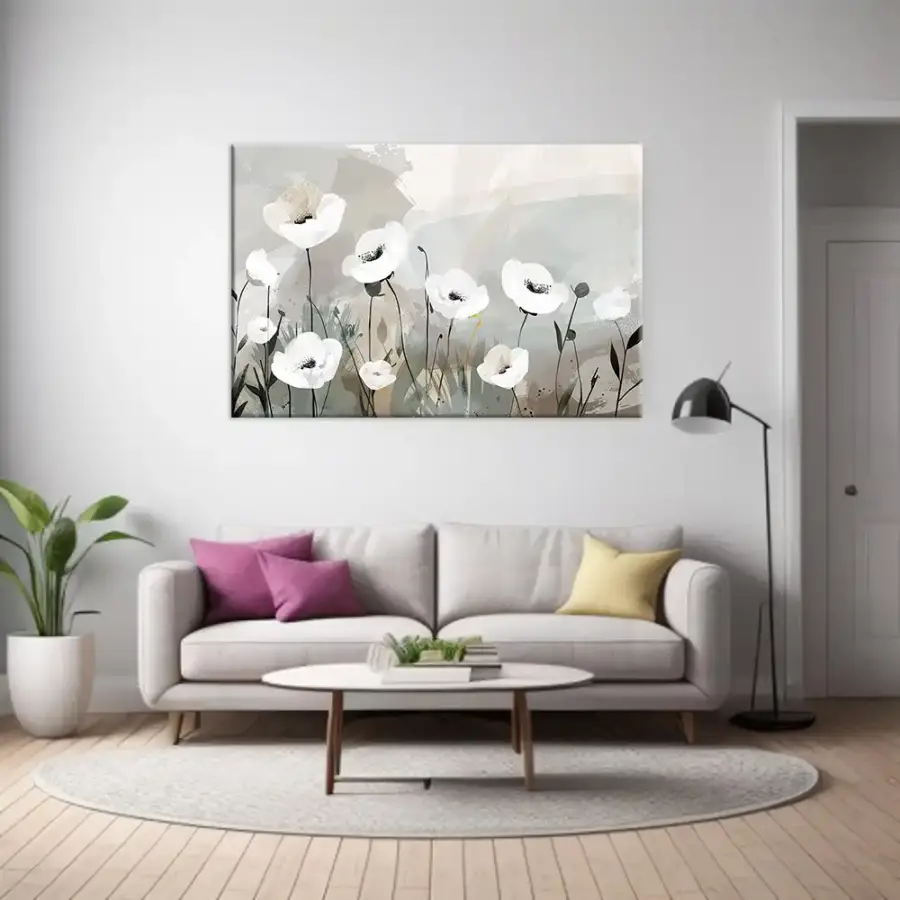Flowers Leaves Kətan Tablo TB2074 - 1
