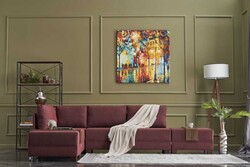 Fly Yataqlı Açılan Künc Divan Bordo Sol - Evdebiz