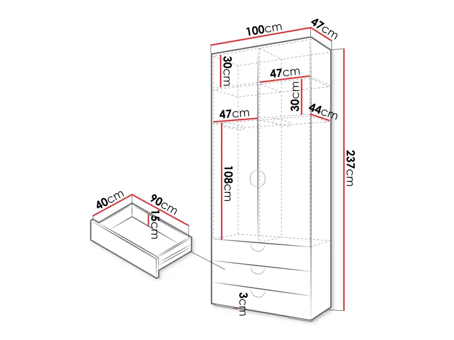 Fogan 2 Qapılı Dolab - Gold - 4