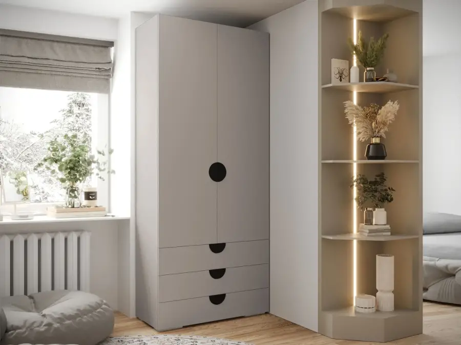 Fogan 2 Qapılı Dolab - Qara - 1