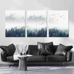 Foggy Forest 3'lü Set Kətan Tablo TB1778S3 - 1