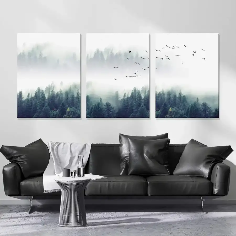 Foggy Forest 3'lü Set Kətan Tablo TB1778S3 - 1