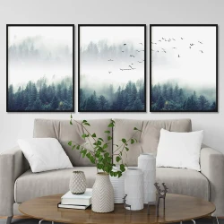 Foggy Forest 3'lü Set Kətan Tablo TB1778S3 - 3