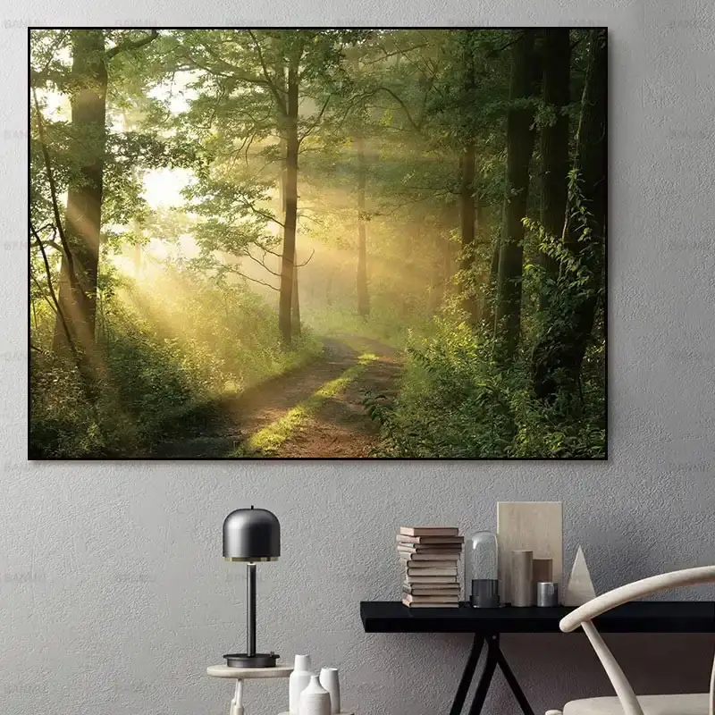 Forest and Sunset View Kətan Tablo TB1355 - 3