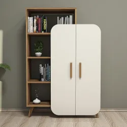 Form Kitab Rəfi, Çox Məqsədli Dolab - Cəviz/Krem - Monteme (1)