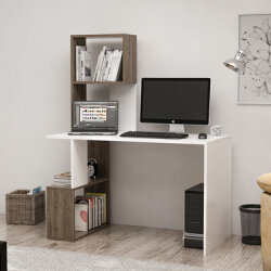 Frido Çalışma Masası - Ağ/Cəviz - 3