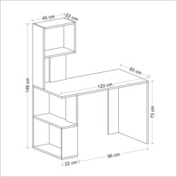 Frido Çalışma Masası - Ağ/Cəviz - 7