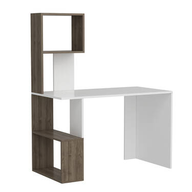 Frido Çalışma Masası - Ağ/Cəviz - 4