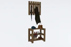 Friends Asılqanlı Dəhliz Dolabı - Cəviz - Decoroom Collection (1)