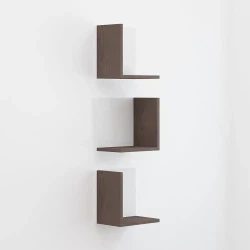 Fulya Divar Rəfi - Ağ/Cəviz - Decoroom Collection (1)