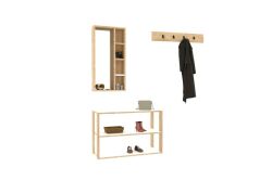 Fulya Rəfli və Asılqanlı Dəhliz Dolabı - Meşə/Ağ - Decoroom Collection (1)