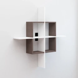 Gardenya Divar Rəfi - Ağ/Cəviz - Decoroom Collection (1)