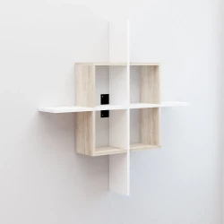 Gardenya Divar Rəfi - Ağ/Meşə - Decoroom Collection (1)