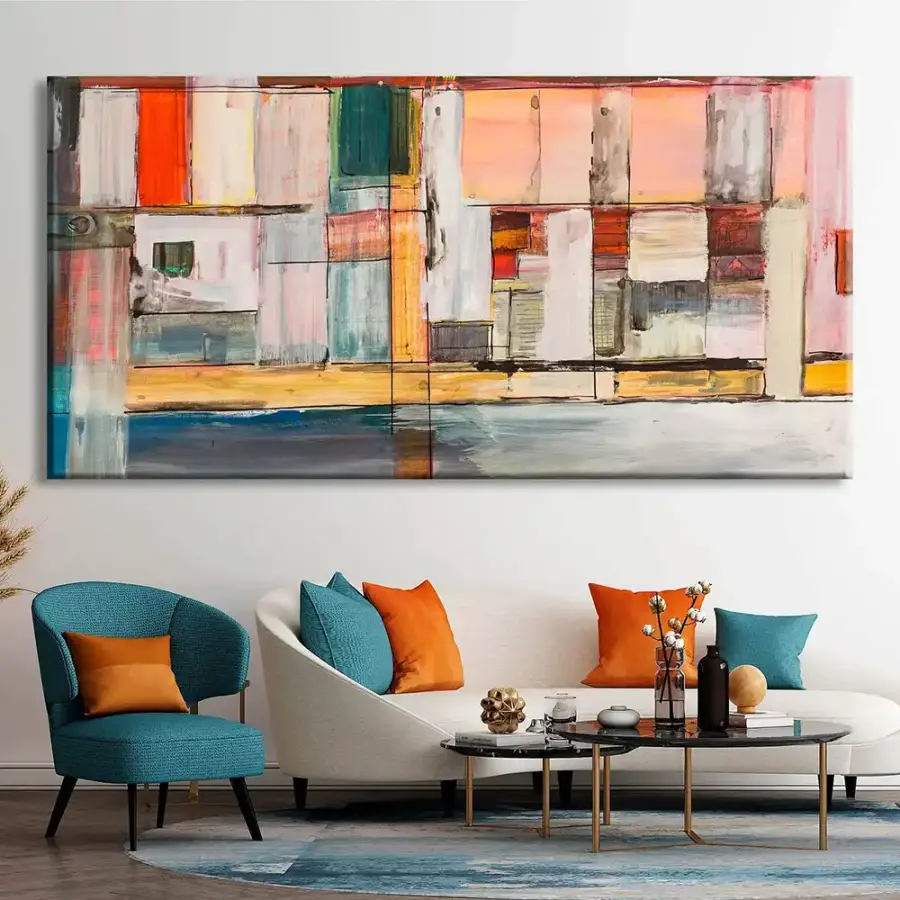 Geometric Abstraction Kətan Tablo TB2098 - 1