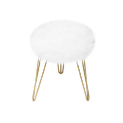 Gigi Peluş Gold Ayaq Pufik - Ağ - Zemhome (1)