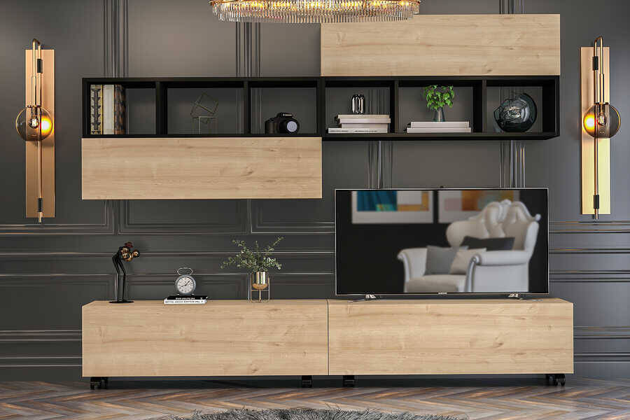 Ala Tv Stend - Meşə/Qara - 2