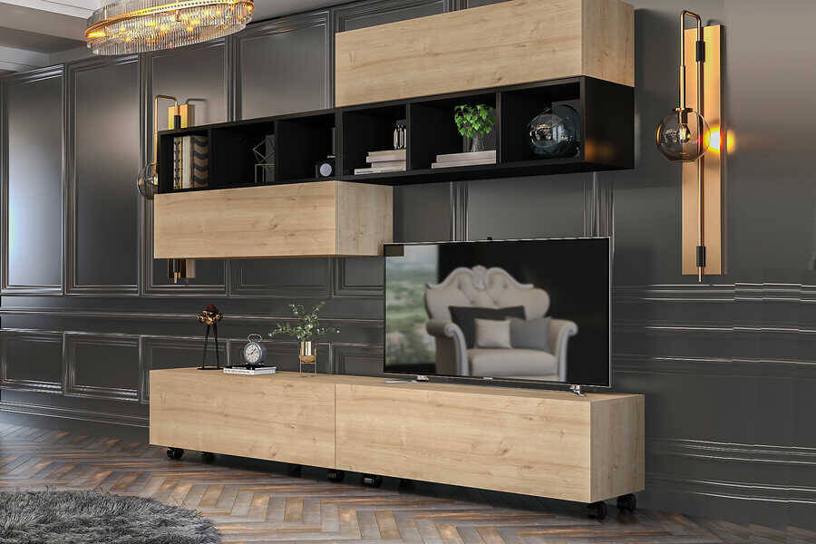 Ala Tv Stend - Meşə/Qara - 3