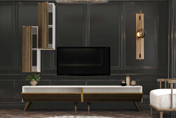 Aspendos Tv Stend - Ağ/Cəviz - 3