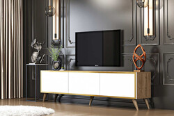 Austin Tv Stend - Ağ/Cəviz - 1