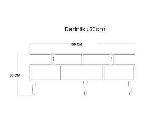 Ciray Tv Stend - Ağ - Ayaq - 4
