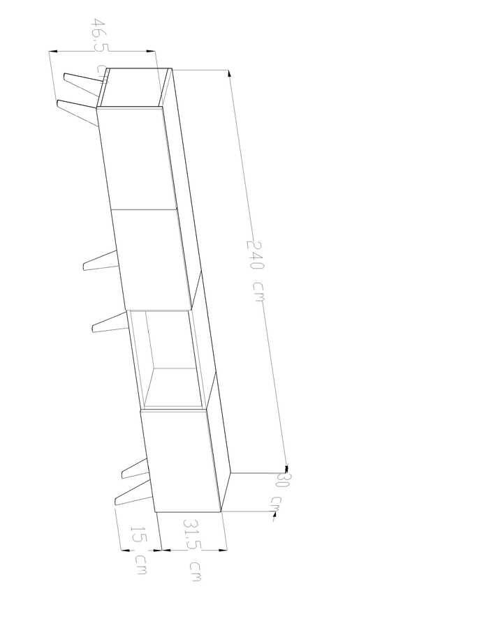 Clarins Tv Stend 240 Cm - Ağ Qara - 5