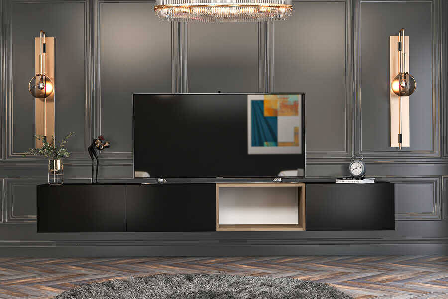Clarins Tv Stend 240 Cm - Qara/Ceviz - 1